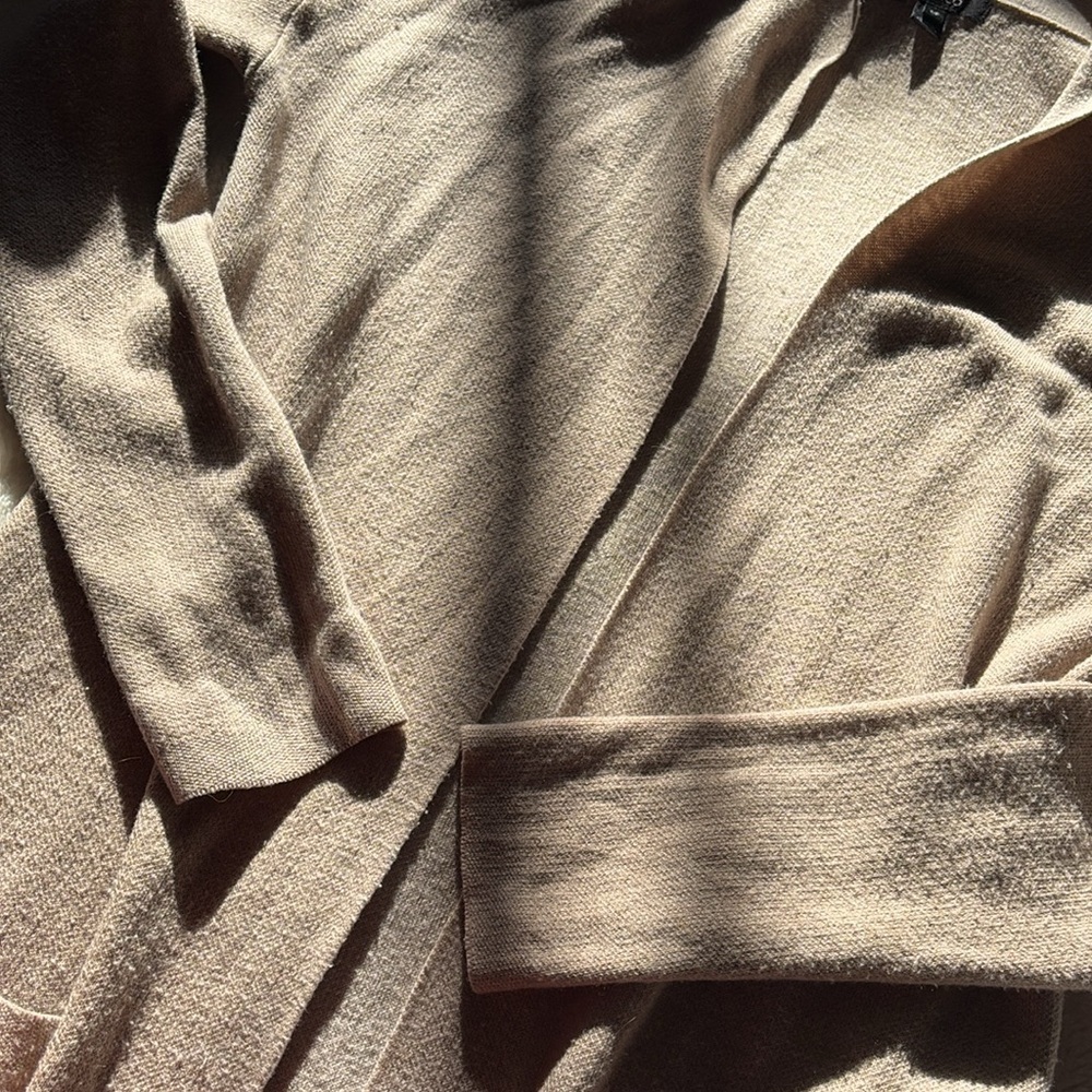 RW&CO Long Open Front Cardigan Sweater Coat Minimalist Layering Staple Size S - Picture 4 of 7